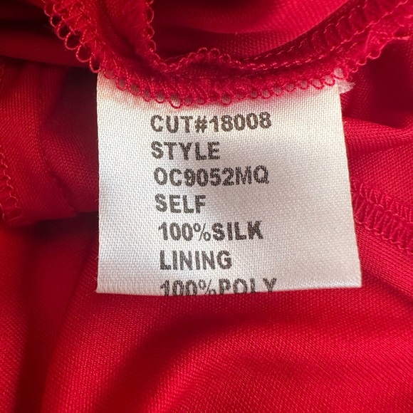 Tadashi Shoji Plus Size Red Silk Sleeveless Dress - Picture 9 of 10